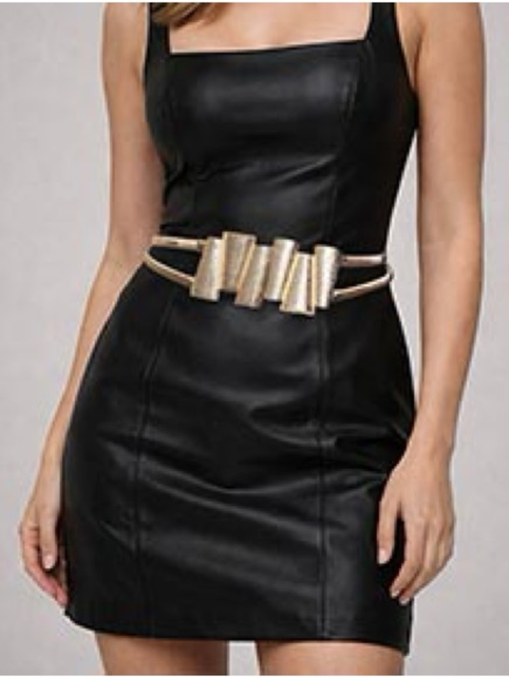 Gold Sculpted Metal Waist Belt - Fashion Accessory